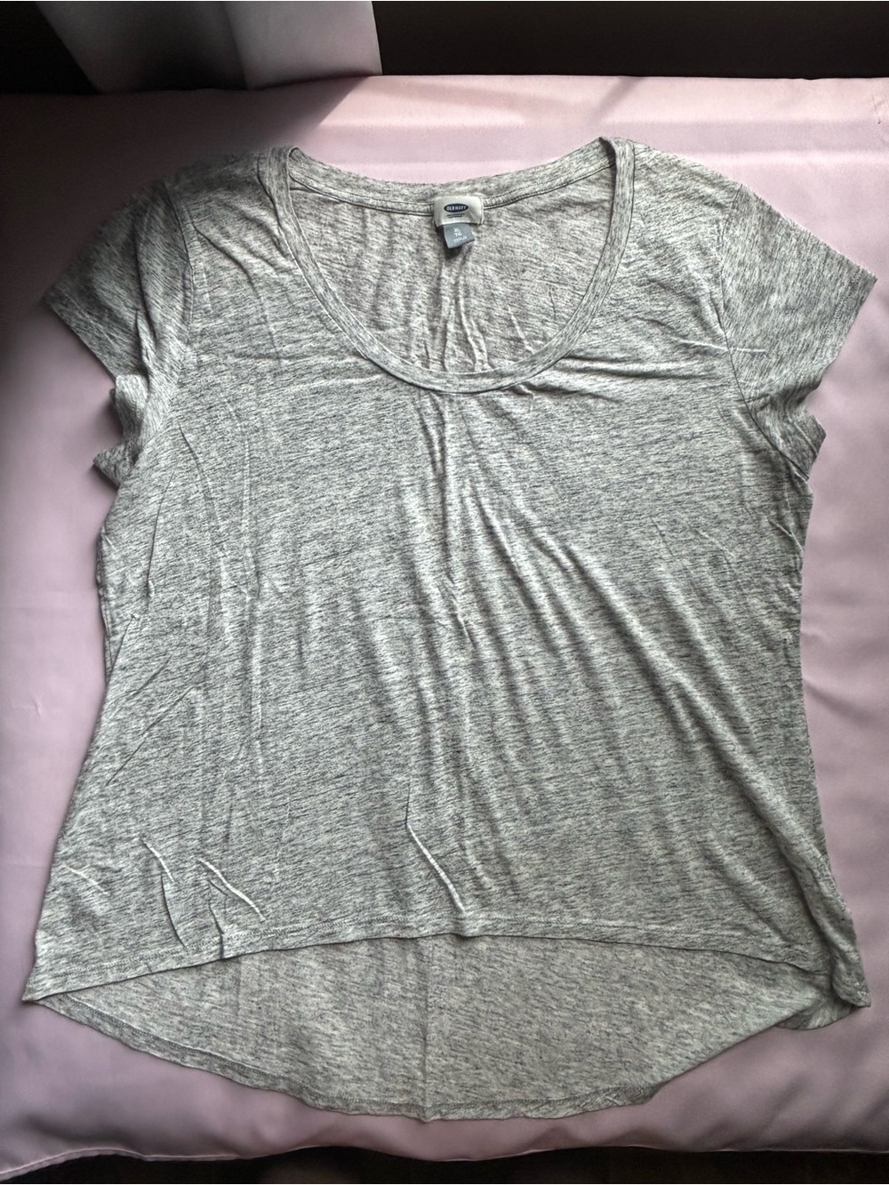 Old Navy Light Heather Gray Scoop Neck Short Sleeve Top
